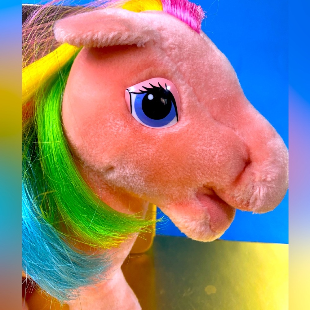 MY LITTLE PONY G1 VTG 1984 ORIGINAL HASBRO SOFTIES PARASOL RAINBOW PONY PLUSH - Picture 7 of 16
